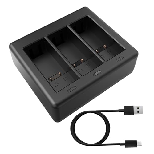 AuyKoo Chargeur de Batterie pour GoPro Hero 11 10 9 Black, Chargeur de Batterie Triple 3 canaux avec Câble USB Type-C pour GoPro Hero 11/10/9 Black