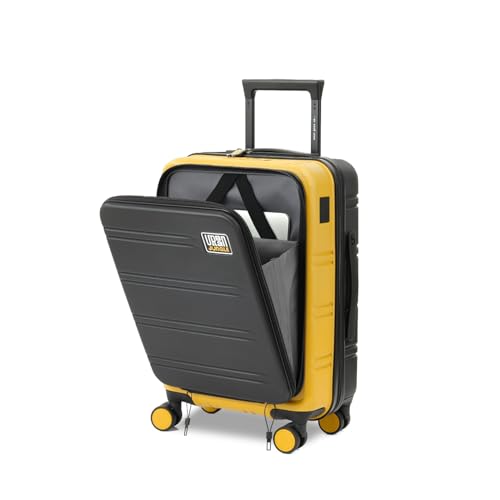 Image of Urban Jungle by Safari Hold-All Premium Small (55cm) Trolley Bag with Laptop Compartment, Polycarbonate Cabin Suitcase with 8 Silent Wheels & TSA Lock,Hardside Travelling Luggage for Men&Women(Yellow)