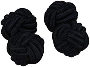 Rammentare Silk Knot Cufflinks - Gift Set 5 Pairs - Mixed Blue, Pink, Black, Green or Yellow