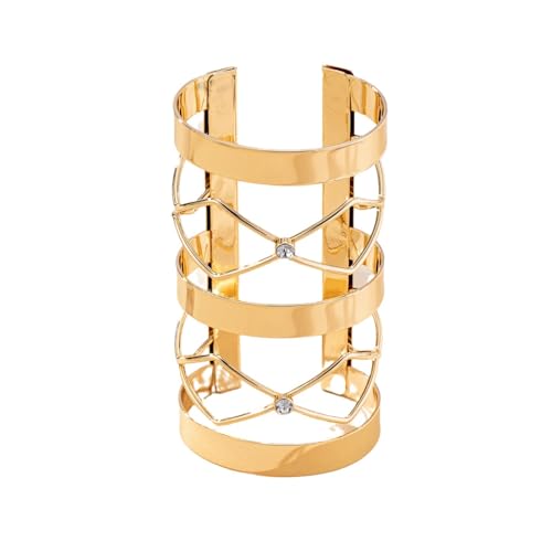 Pulsera gruesa de oro para mujer, pulsera ancha abierta y exagerada, pulsera punk, hueca, delicada joyería de regalo, Medio, aleación, No es una piedra preciosa