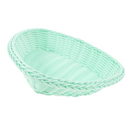 HEATSHAKING Cesta Pequeña Tejida en Forma de Corazón para Servir Frutas y Pan Cesta Decorativa de Polipropileno Verde para Almacenamiento en Cocina y Comedor para Snacks y Aperitivos