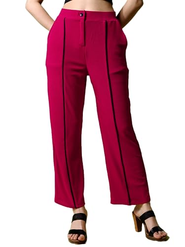 Image of Sheetal Associates Women's Regular Fit Polycotton Solid Casual Trouser