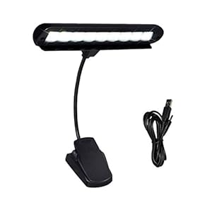SUPVOX Clip-on Muziekstandaard Orkest Licht Verstelbare leeslamp USB Bureaulamp 9 Heldere LED’s Inclusief USB-snoer voor…
