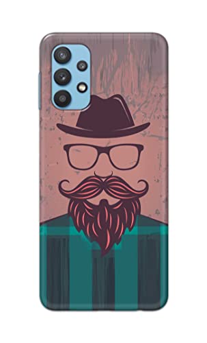 Image of PRINTFIDAA Man Icon with Beard Shirt Hipster Printed Designer Hard Case for Samsung Galaxy A32 Back Cover -(e) RPM1001