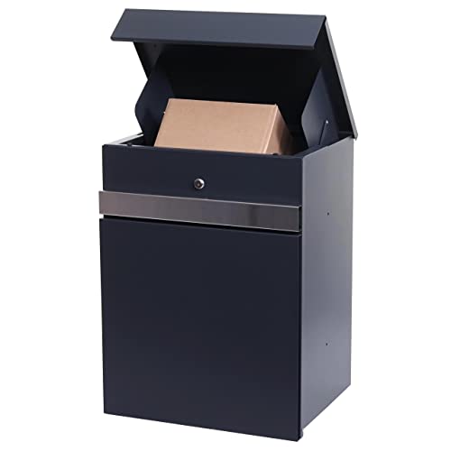 Paketkasten HWC-K41, Paketbox Paketfach Paketstation Briefkasten, Metall - verzinkt anthrazit-Edelstahl