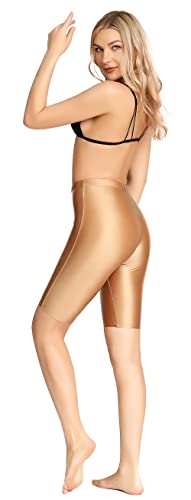 Women's Shiny Yoga Pilates Shorts Outdoor Quick Dry Pants Ultra High Rise Biker Leggings3