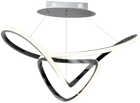 ET2 Lighting E20454-BC I Perpetual Collection 32 Inch One Light LED Ceiling Pendant I Black Chrome Finish I 3000K I Adjustable Height I