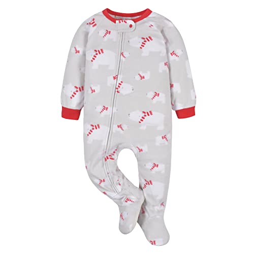 Image of Gerber Baby & Toddler Fleece Footed Holiday Pajamas 2-Pack