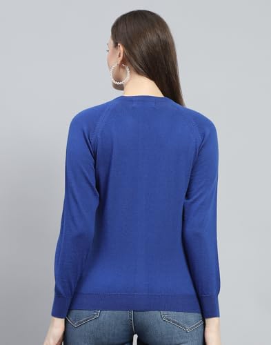Image of Monte Carlo Women Regular Fit Full Sleeve Solid Round Neck Winter Cardigan (Pack of 1)