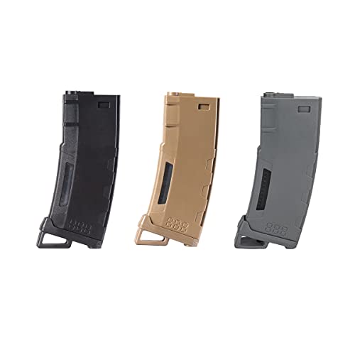 Lancer Tactical Airsoft M4 M16 Series Polymer 130 Round Transparent Window High Speed Mid-Cap Airsoft Magazine -Pack of Three- 