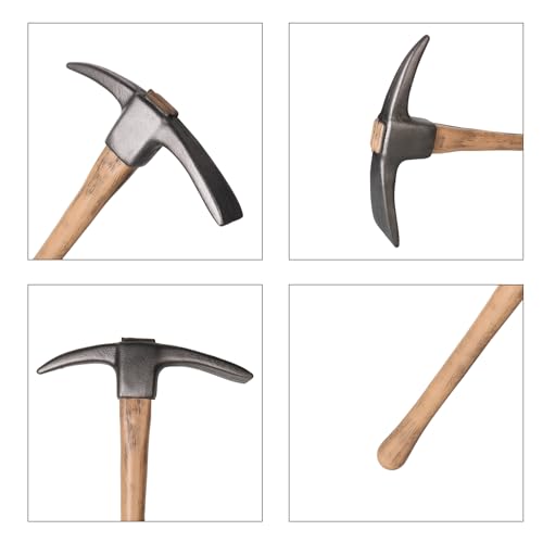 Safety Foam Fake Pickaxe Weapon Prop Toys for Adults Kids, 20.5 Inch Soft Plastic Pickaxe Halloween Christmas Cosplay Costume Party Birthday Gift Theme Character Props Accessories Silver - Thumbnail 5