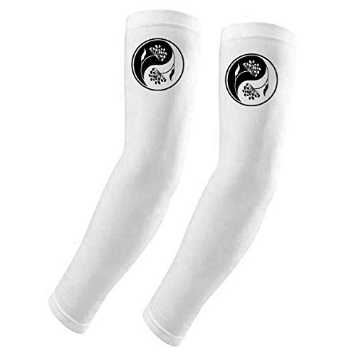 Funda para brazo elástica Yin-yang con diseño floral DIYthinker monocromo