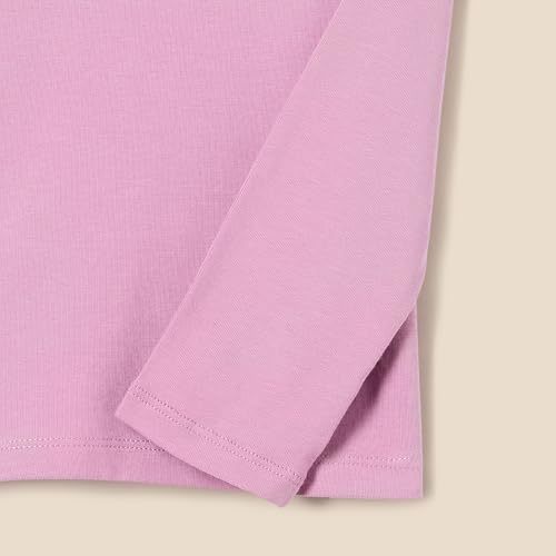 Amazon Essentials Camiseta de cuello alto Niña, Pack de 2, Avena Mezcla/Malva, 8 años