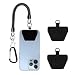 Solvio Retractable Anti-Theft Phone Tether Lanyard, Elastic Anti-Lost Safety Strap with 2 Tether Patches & Carabiner Clip, Universal Phone Cord for Smartphone Outdoor Hiking Skiing Festival Travel