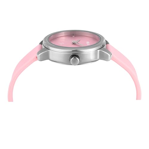 Image of Helix by Timex Analog Watch for Women with Pink Round Dial & Pink Silicone Strap Band Water Resistant Women's Wrist Watches - TW048HL14