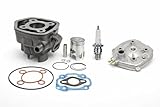 50ccm Zylinder Kit mit Zylinderkopf Zündkerze passend für Yamaha Aerox MBK Nitro Minarelli LC 2T Set Kolben Dichtsatz
