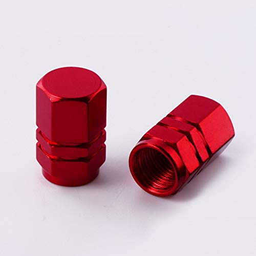 Eboot 8 Pieces Tire Stem Valve Caps Wheel Valve Covers Car Dustproof Tire Cap, Hexagon Shape (Red) #TOP3