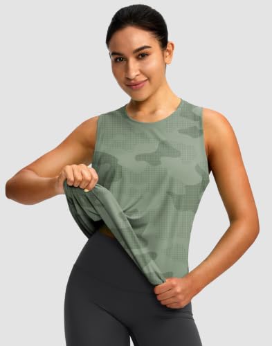 Image of Women's Workout Tops Racerback Athletic Tank Tops Sleeveless Loose Fit Yoga Running Gym Shirts for Women