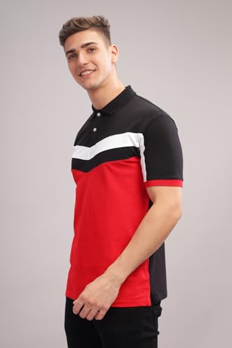 Image of ADRO Men's 100% Cotton Regular Fit Polo T-Shirt