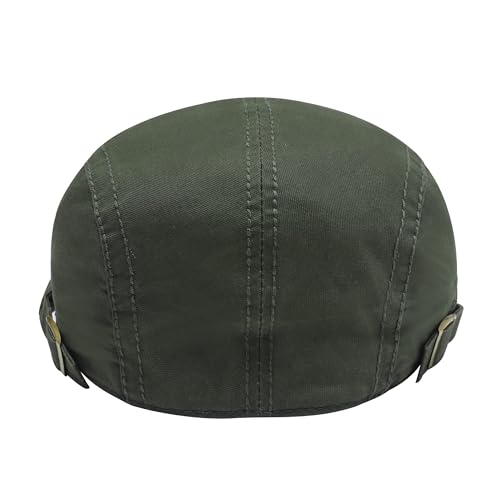 Image of ZLYC Men Cotton Flat Cap Summer Scally Ivy Gatsby Newsboy Beret Driver Cabbie Hunting Hat