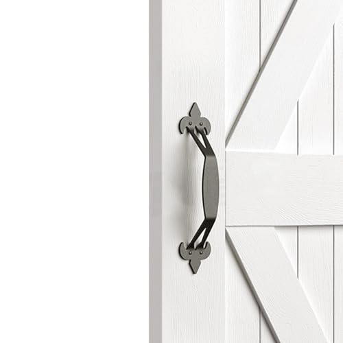 LKMUPNR 2 manijas de puerta de granero, manijas de puerta plegables, herrajes para puerta de granero, manijas de puerta de granero, manijas de puerta de bolsillo negro, tirador de puerta de bolsillo