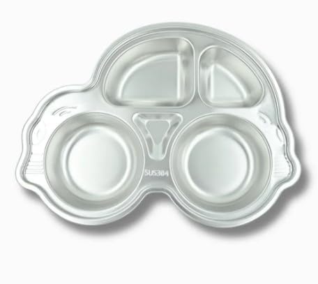 MAYIL Fun car -Section Stainless Steel Suction Plate | Divided Suction Dish | Food-Grade 304, Unbreakable, Mess-Free, BPA-Free BLW Dish-image-33
