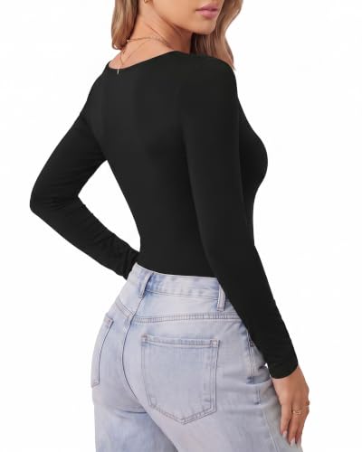Image of MANGOPOP Women's Round Neck Short Sleeve T Shirts Basic Bodysuits