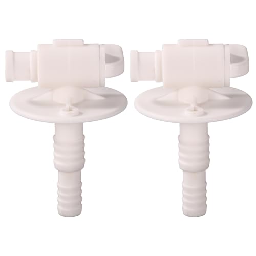 Image of 2 Pcs RV Water Tank Drain Valves(Fit 3 /4 inch or 1 /2 inch Vinyl Tubing), Camper Fresh Water Tank Drain Valve Replacement for Campers Travel Trailers, Part Accessories Compatible With Camco 22223(White)