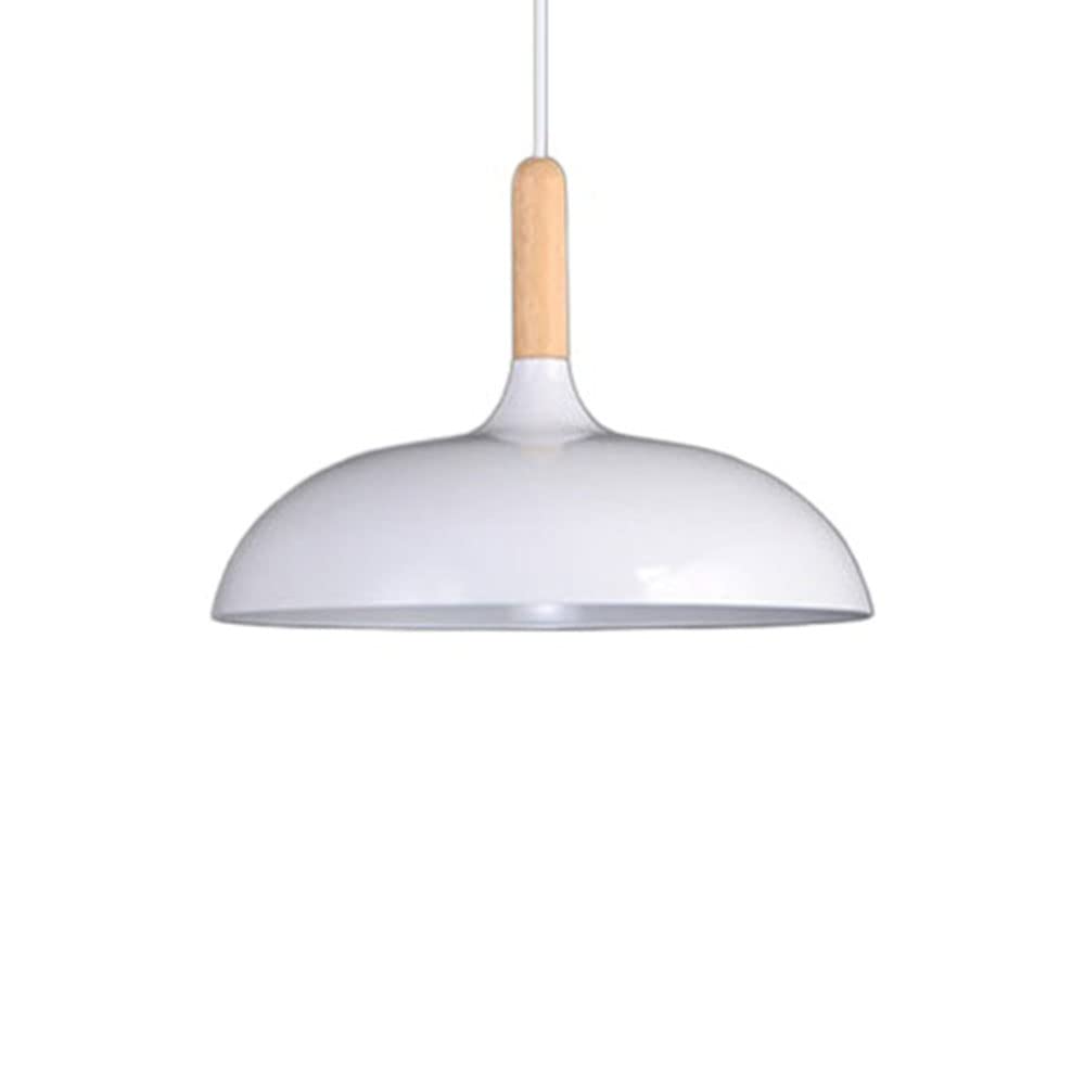 LYMSXAZOU Nordic Industrial Pendant Light Fixture - Adjustable Black and White Metal Chandelier for Kitchen, Dining Room, Living Spaces(White,60cm)