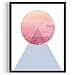 Midcentury Modern Art Abstract Watercolor Poster Abstract Mountain Geometric Watercolor Poster Pastel Wall Art Mountain Print Circle Triangle Pink Blue Geometric Wall Art 8x10 Poster