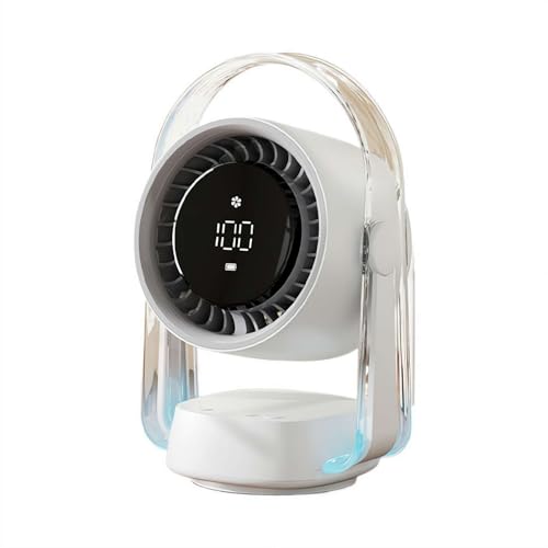 Potente ventilador de escritorio, ventilador de escritorio montado en la pared con USB recargable, ventilador portátil de viaje, ventilador de circulación alimentado por batería recargable para