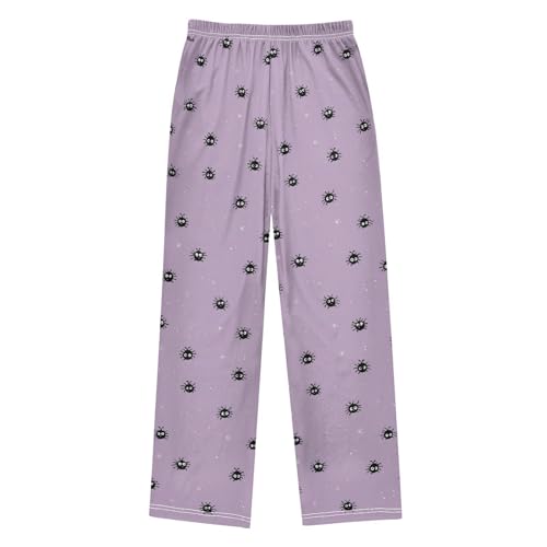 Cute Black Spiders Pajama Lounge Pants with Pockets Sleepwear Soft Elastic Waist PJ Bottoms 6-14 Years2