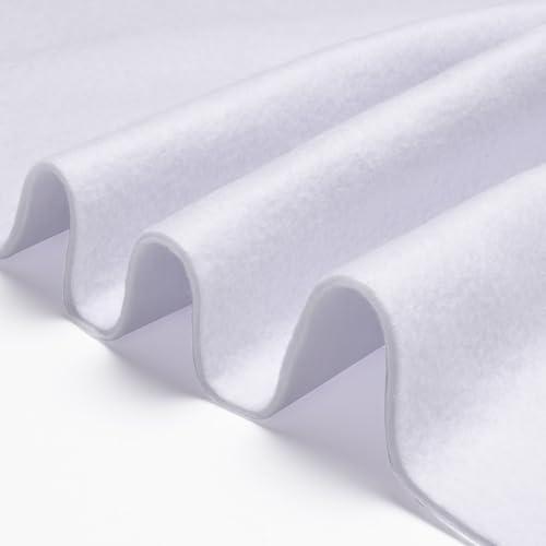 XSEINO Ice White Large Felt Fabric 36 X 36 (1 Square Yard) 1.4 mm Thick Soft Felt Fabric Sheet for Crafts White Series Colors Soft Nonwoven Fabric Fit for Decoration Sewing DIY Crafts