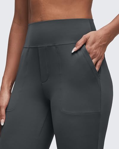 Image of G4Free BareFeel Flare Yoga Pants Women High Waisted Bootcut Leggings with Pockets Dress Work Pant Petite /Regular /Tall