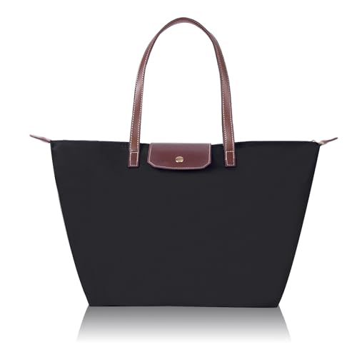 LINGLONGCY Bolsa de hombro para mujer plegable de nylon de gran