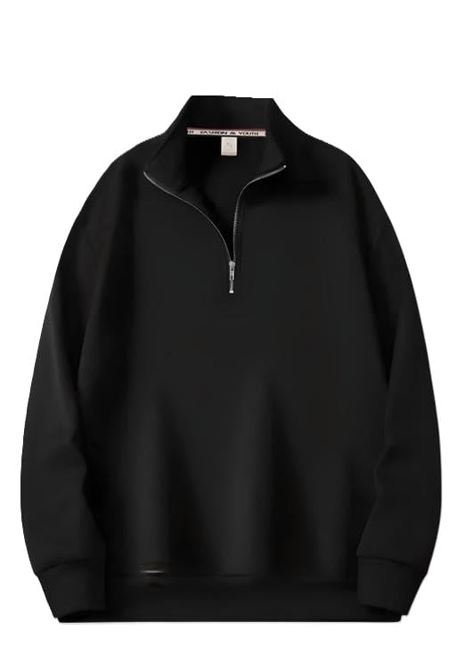 Mens Fleece Half Zip High Neck Sweatshirt Full Sleeve Winter Casual Daily Comfort Pullover Apparel-picture-20