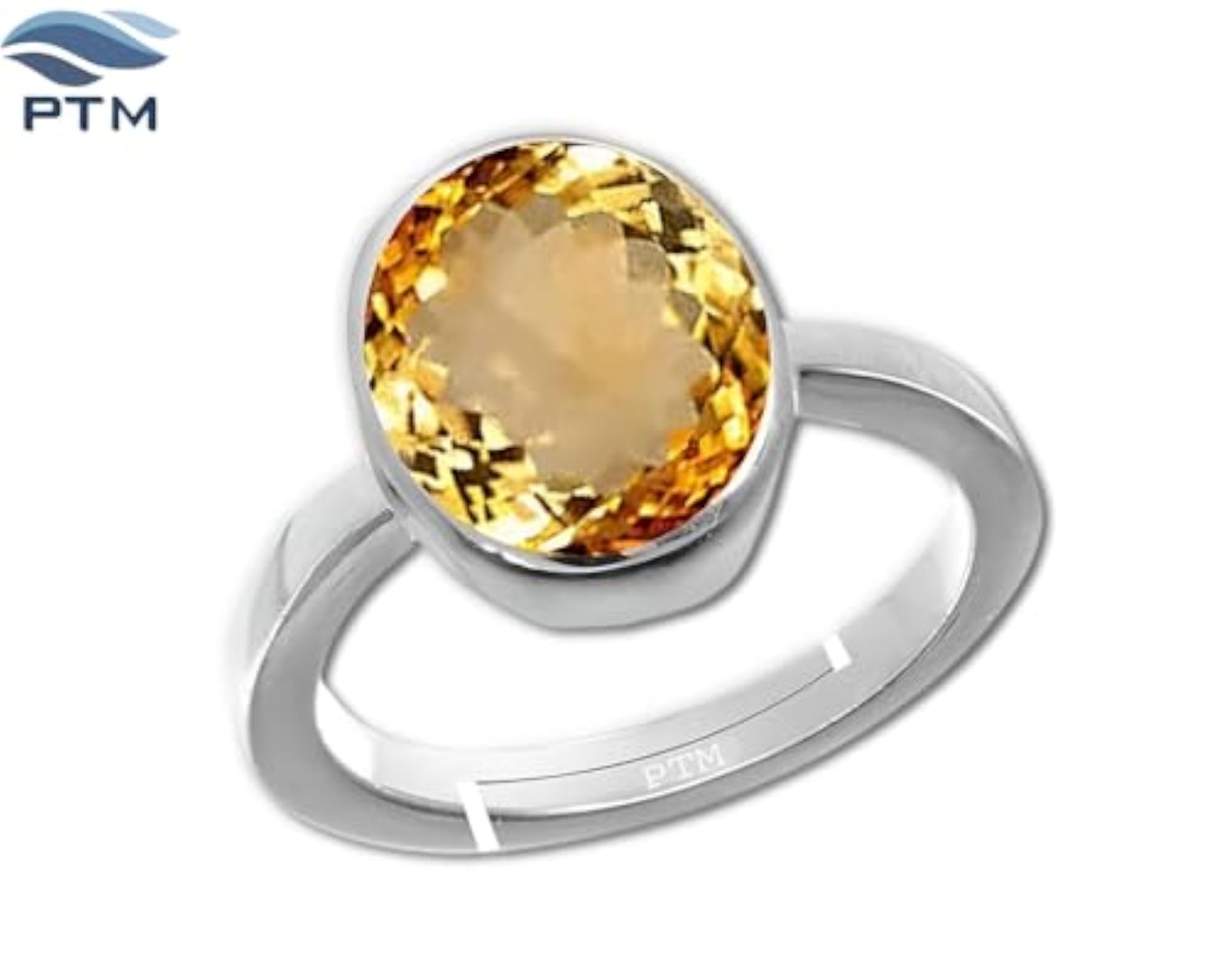 Natural Citrine 7.25 Ratti Sterling Silver Adjustable Ring