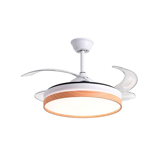 BEL AIR HOME Ventilador de Techo COSMOS con Motor DC - Aspas Desplegables - Luz Led 24W - MEMORIA (3000K, 4000K, 6500K) - Mando a Distancia Incluido (BLANCO MINI)