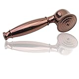 Wuyangcun Alcachofa de ducha de mano de latón dorado rosa, estilo clásico de teléfono, 180 mm, ahorro de agua