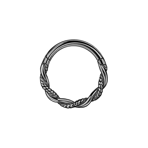 FANSING 316L Surgical Steel Nose Rings 18g 8mm Twisted Septum Ring Nose Piercing Jewelry Black/Silver/Gold/Rose Gold, Metal, not known Cover
