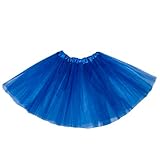 Women's Tutu Skirt 50s/80s Vintage Ballet Dance Skirts for Cosplay Party,Neon Tutu Costume Skirts for St Patricks/Halloween (One Size, Blue)