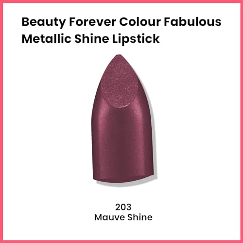Beauty Forever Colour Fabulous Metallic Shine Lipstick, Glittery & Satin Touch, Available in 14 Shades, 3gms (203 Mauve Shine) - Image 3