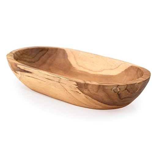 ANDALUCA Teak Wood Oval Decorative Bowl 16in