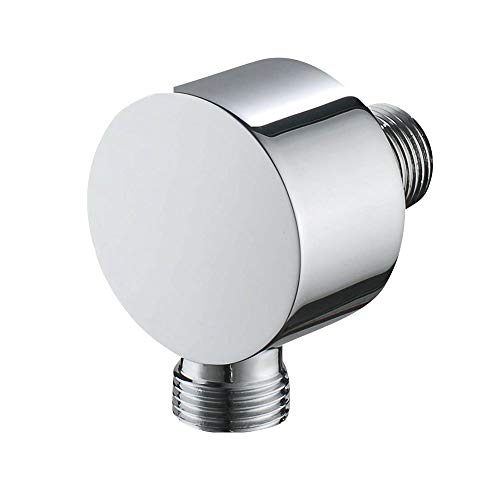 Coude mural en laiton massif pour douchette à main, tête de douche ronde, coude à fixation murale, robinet d'angle dissimulé, chrome poli Cover