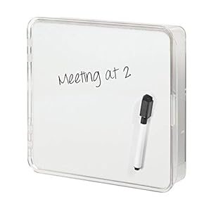 mDesign – Sleutelkastje – met whiteboard en sleutelhaken/praktisch en stevig plastic/compact – doorzichtig/wit
