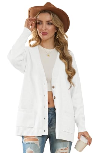 Image of GRECERELLE Women's 2025 Fall Cardigan Sweaters Oversized Open Front Button Knit Outwear Coats with Pockets