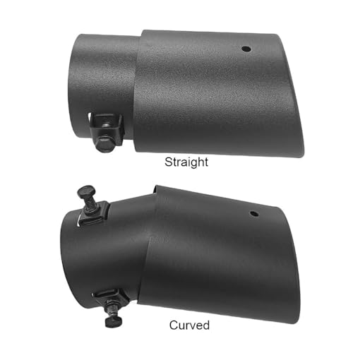 Silenciador de escape de aluminio anodizado negro con punta trasera ovalada 4
