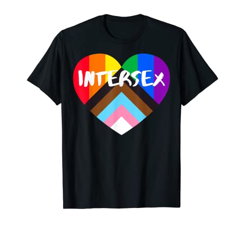 Progress Pride Flag Herz Inklusivität - Intersex T-Shirt