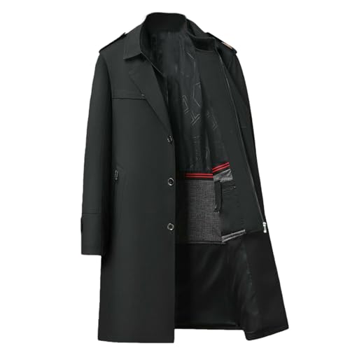 Trench long infroissable homme résistant aux plis avec doublure laine amovible
