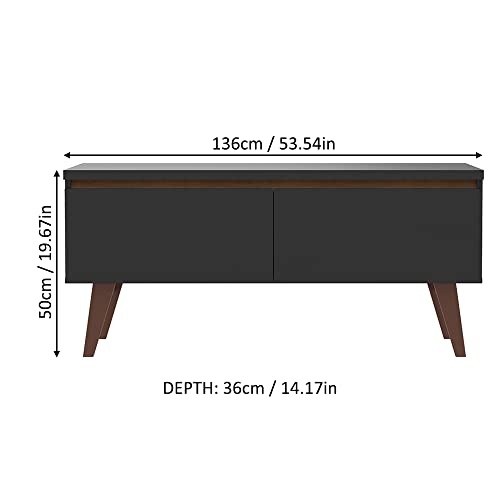 Rack Madesa Lima Com Pés Para Tv Até 50 Pol Rustic E Preto